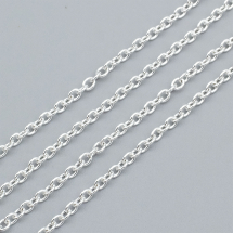 Ланцюг Якірне Плетіння, Залізо, Колір: Срібло, Ланка: 3х2мм, Товщина 0.5мм, (5WB5987)