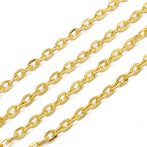 Ланцюг Якірне Плетіння, Залізо, Колір: Золото, Ланка: 3х2мм, Товщина 0.6мм, (5WB6012)