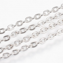 Ланцюг Якірне Плетіння, Залізо, Колір: Платина, Ланка: 3х2мм, Товщина 0.6мм, (5WB6013)