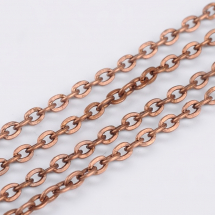 Ланцюг Якірне Плетіння, Залізо, Колір: Мідь, Ланка: 3х2мм, Товщина 0.6мм, (5WB6139)