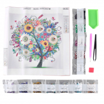 Zestaw do Malowania Diamentami 5D dla Dzieci Drzewo, 30x30cm, 1set (13WB24856)