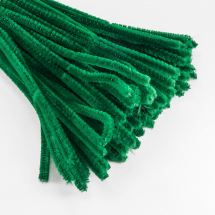 Druciki Kreatywne Pluszowe Wyciory, do Rękodzieła, Ciemnozielony, 300x5mm, 100szt (13WB17785)