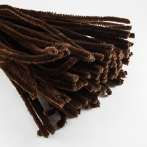 Druciki Kreatywne Pluszowe Wyciory, do Rękodzieła, Brązowy, 300x5mm, 100szt (13WB17787)