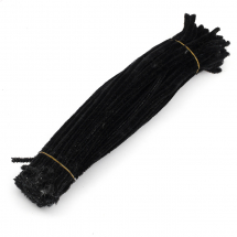 Druciki Kreatywne Pluszowe Wyciory, do Rękodzieła, Czarny, 300x5mm, 100szt (13WB17789)