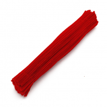 Druciki Kreatywne Pluszowe Wyciory, do Rękodzieła, Czerwony, 300x5mm, 100szt (13WB17790)