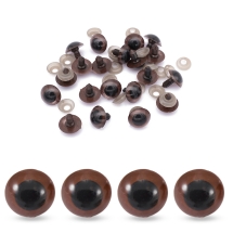 Oczy Bezpieczne z Gwintom i Zaciska do Lalek i Zabawek Okrągły Brązowy 18mm 10par (13WB17798)