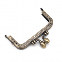 Zapięcie do Torebki, Portmonetki, Zamek Klamrowy, Żelazo, Brąz, 68x88x9mm, Otwór: 1mm, 1szt (13WB21477)