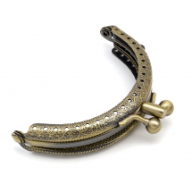 Zapięcie do Torebki, Portmonetki, Zamek Klamrowy, Żelazo, Brąz, 60x87x15mm, Otwór: 1mm, 1szt (13WB21478)