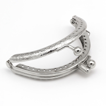 Zapięcie do Torebki, Portmonetki, Zamek Klamrowy, Żelazo, Platyna, 60x87x15mm, Otwór: 1mm, 1szt (13WB21479)