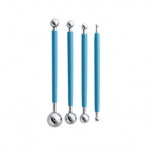 Набір Інструментів для Полімерної Глини Нержавіюча Сталь, Блакитний, 12.5-13.3см, 4 шт/набір, (13WB24677)