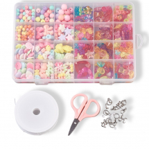 Zestaw do Tworzenia Biżuterii dla Dzieci, Kolor: Mieszany, Rozmiar: 19x13x2.2cm, 1zestaw (13WB24690)