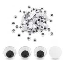 Oczka Oczy Ruchome do Dekoracji, Scrapbooking, Plastik, 6x3mm, Kolor: Czarny, 100szt (14WB5854)