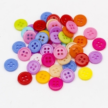 Guziki Ozdobne Akrylowe, Okrągłe, 4 Otwory, Mix, 12x2mm, 50szt (14WB5865)