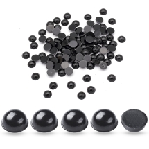 Oczy Plastikowe do Lalek i Zabawek, Półokrągłe, Czarny, 6x2.5mm 100szt (13WB27701)