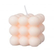 Dekoracyjna Bezdymna Świeca Parafinowa, Beżowa, 62x62x58mm, 1szt (13WB27946)