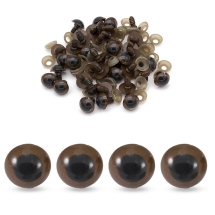 Oczy Bezpieczne z Gwintom i Zaciska do Lalek i Zabawek Okrągłe Brązowy 16mm 20par (13WB27951)