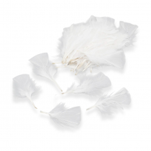 Перо Індичне Декоративне Пофарбоване, Біле, 83-95х40-50х1мм, близько 50шт/упак, (13WB28129)