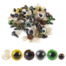 Oczka Bezpieczne z Gwintom i Zaciska, Plastik, Miks, 14mm, 20par (13WB28543)