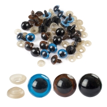 Oczka Bezpieczne z Gwintom i Zaciska, Plastik, Miks, 16mm, 30par (13WB28544)