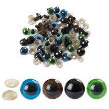 Oczka Bezpieczne z Gwintom i Zaciska, Plastik, Miks, 16mm, 20par (13WB28551)