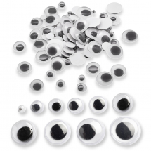 Zestaw Ruchome Oczka Oczy do Dekoracji, 10 Rozmiarówpo 10 szt, 4-15mm, 100 szt (13WB24500)