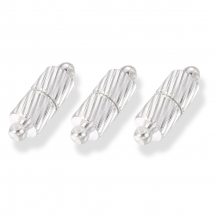 Zapięcie Magnetyczne, Mosiądz, Kolumna, Srebro, 15x5mm, Otwór: 1.2mm, 3szt (14WB5155)