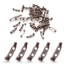 Основа під Брошка Залізна, Булавка, з 2-ма Отворами, Мідь, 20х5х5мм, Отвір 2мм, (5WB3931)