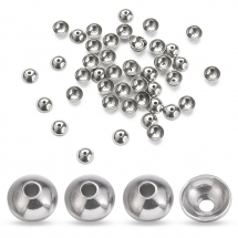 Шапочки для Бусин, Нержавіюча Сталь, Колір: Сталь, Діаметр 5мм, Отвір 0.8мм, (13WB16550)
