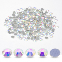 Cyrkonie Dżety Szklane Fasetowane Termoklejowe Klasa AA, Okrągłe, Kryształ AB, 4.8mm, 144szt (13WB14768)