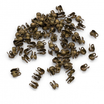 Каллоти з Заліза, Затискачі концевики, раковина, Колір: Бронза, 6х3.5мм, Отвір 1мм, Діаметр всередині 2.4мм, (13WB14859)