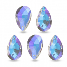 Wisiorek Zawieszka Kropla, Szkło Fasetowane, Wielokolorowy, 16x9x6mm, Otwór 1mm, 5szt (13WB14990)