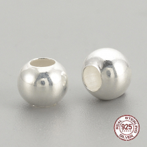 Srebro 925 Koraliki Okrągłe, 6x5.5mm, Otwór 2mm, 2szt (13WB24827)