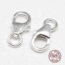 Srebro 925 Zapięcie Karabińczyk-Lobster z Kółkiem, 8x5x2.5mm, 2szt (13WB25117)