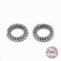 Срібло 925 Тайське Кільця Одинарні Нероз'ємні, Античне Срібло, 8х1.5мм, Внутрішній Діаметр 5мм, (13WB25253)