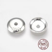 Срібло 925 Шапочки для Намистин Обіймачі, 7х1мм, Внутрішній Діаметр 6мм, (13WB25366)