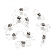 Тримачі для Окулярів, Силіконові Петлі, Залізна Фурнітура, Платина, 24х7х5мм, Отвір 3.5мм, (13WB25486)