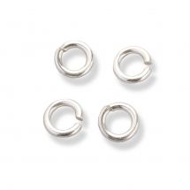 Srebro 925 Kółeczka Ogniwka Pojedyncze, Otwarte, 4x0.8mm, średnica wewnętrzna 2mm, 4 szt (13WB25493)