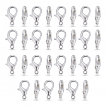 Zapięcie Karabinek-Lobster, Stop Cynku, Srebrny, 16x8mm, otwór 2mm, 30szt (3WB3494)