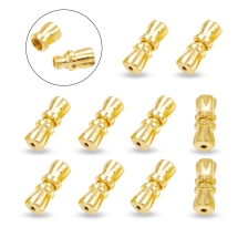 Zapięcie Skręcane, Śrubowe, Mosiężne, Złoty, 12x5mm, Otwór 0.5mm, 10szt (13WB10997)