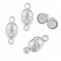 Zapięcie Magnetyczne, Mosiądz, Mocny Magnes klasy N35, Platynowy, 11x5mm, 4szt (13WB11237)