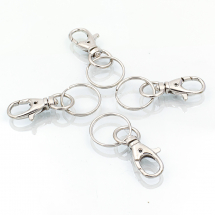 Застібка Поворотний Карабін, з Кільцем для Ключів, Залізо, Платина, 25х60мм, (13WB11242)