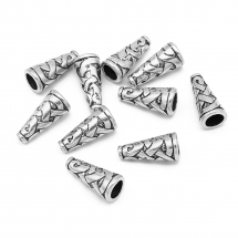 Конус Шапочки для Бусин, Металеві, Античне Срібло, 8х18мм, Отвір 1мм, (5WB5632)