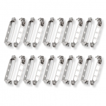 Baza do Broszki Szpilka, Żelazne, 3 Otwory do Rękodzieła i Biżuterii, Platynowy, 33x5x7mm, Otwór 2mm, 20szt (13WB26247)