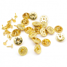 Baza do Odznaki lub Broszki z Platformą, Zapięcie Motylkowe, Żelazne, Złoty, 4.5x12mm, 20szt (13WB26248)