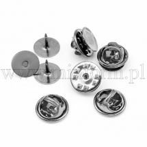 Baza Broszki lub do Odznaki, Zapięcie Motylek, Mosiądz do Rękodzieła i Biżuterii, Gunmetal, 8x11.5x6mm, 5szt (13WB26249)