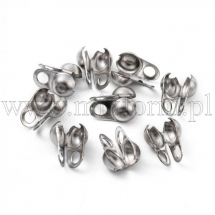 Łapaczki, Końcówki Zaciskowe na węzełki, Stal Nierdzewna, 8x4mm, otwor 2mm, 20szt (2WB29419)