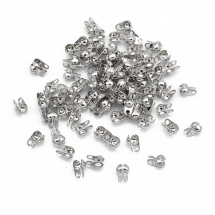 Каллоти з Заліза, Затискачі концевики, раковина, Колір: Платина, 8x6x4мм, Отвір 2 мм, Діаметр всередині 3.2мм, (2WB29427)