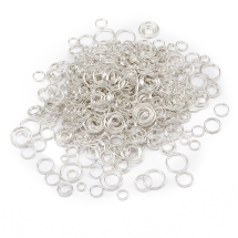 Kółeczka Ogniwka Podwójne Żelazne Rozmiar Mix 4-10x0.8mm Kolor: Srebrny około 530szt/50g (3WB5752)