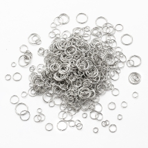 Kółeczka Ogniwka Pojedyncze Otwarte Żelazo Rozmiar Mix 4-10x0.7-1mm Kolor: Platyna około 600szt/50g (3WB5756)