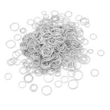 Kółeczka Ogniwka Pojedyncze Otwarte Żelazo Rozmiar Mix 4-10x0.7-1mm Kolor: Srebrny około 600szt/50g (3WB5757)
